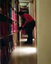 photo of a student in the library